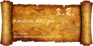 Kardics Réka névjegykártya
